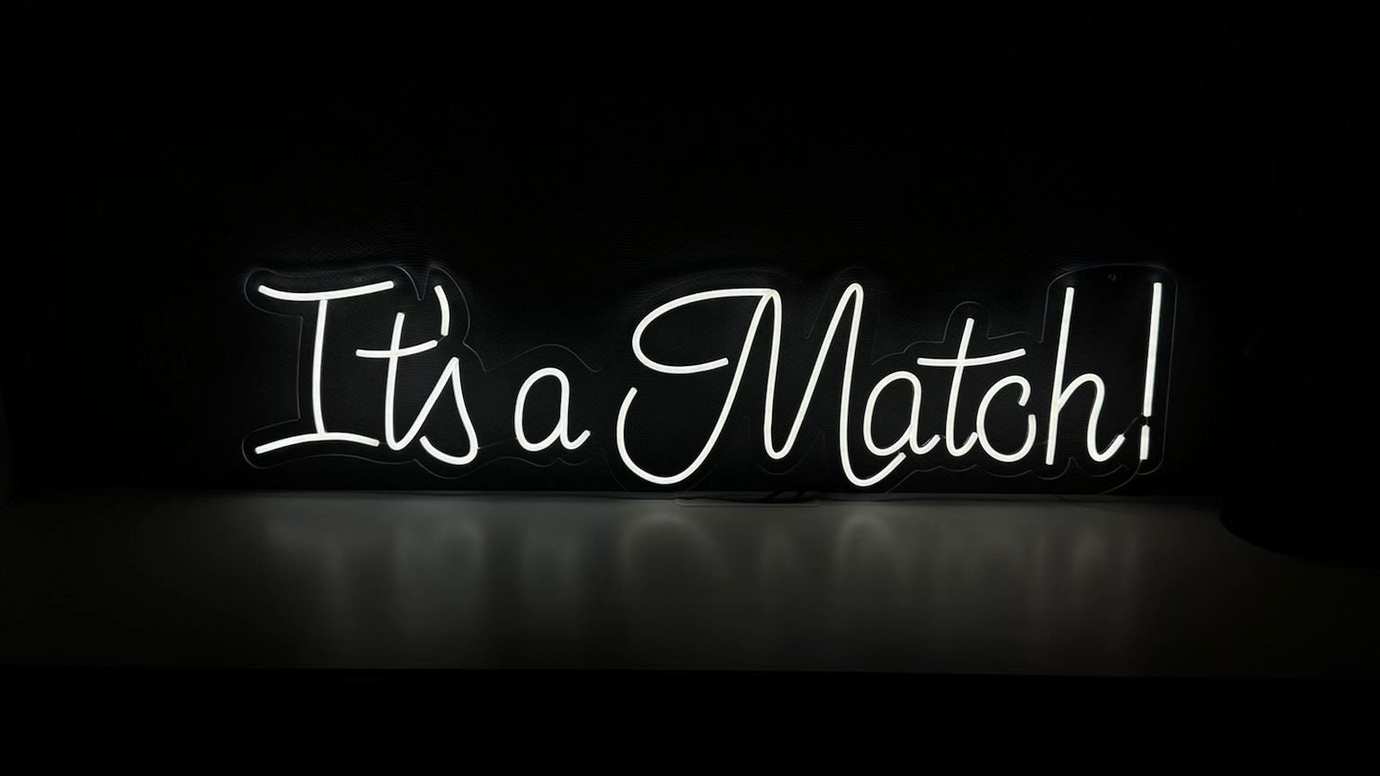 LED NEON na wynajem na wesele i ślub "It's a Match!"